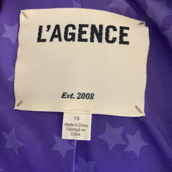 L'Agence Revolve Blazer‎ Womens 10 Chamberlain Houndstooth Jacket Tan Multicolor - Picture 5 of 9